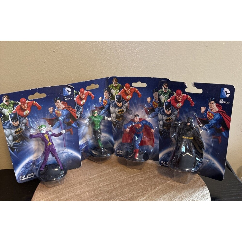 4 DC Comics Superman-Batman-Joker-Green lantern  2.5" Figurine-Cake Topper-NIP
